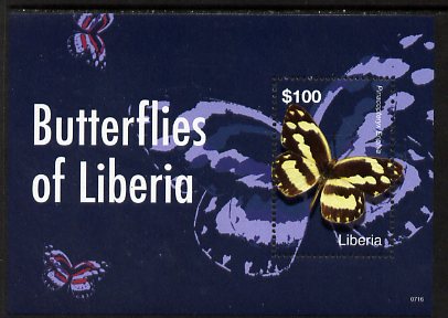 Liberia 2007 Butterflies of Liberia (Pinacopteryx eriphia) perf m/sheet unmounted mint, stamps on butterflies