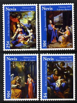 Nevis 2007 Christmas paintings set of 4 unmounted mint, SG 2056-59, stamps on christmas, stamps on arts