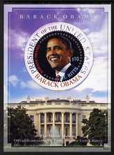 St Kitts 2009 Inauguration of Pres Barack Obama perf m/sheet (with circular stamp), unmounted mint SG MS972, stamps on personalities, stamps on usa presidents, stamps on american, stamps on masonics, stamps on masonry, stamps on obama