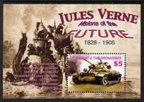 St Vincent 2005 Death Centenary of Jules Verne perf m/sheet (Tank), unmounted mint SG MS5491c, stamps on literature, stamps on jules verne, stamps on militaria, stamps on  ww2 , stamps on wwii, stamps on 