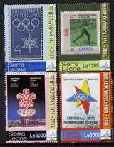 Sierra Leone 2006 Turin Winter Olympics set of 4 unmounted mint, SG 4441-44, stamps on olympics, stamps on skiing, stamps on stamp on stamp