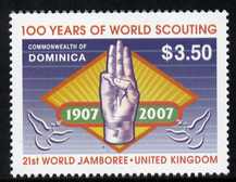 Dominica 2007 Centenary of World Scouting and 21st World Scout Jamboree unmounted mint SG 3536, stamps on scouts