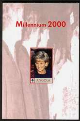 Angola 2000 Millennium 2000 - Princess Diana #2 imperf s/sheet (with Scout logo & Beatles in background) unmounted mint. Note this item is privately produced and is offered purely on its thematic appeal , stamps on personalities, stamps on royalty, stamps on diana, stamps on scouts, stamps on millennium, stamps on music, stamps on pops, stamps on beatles