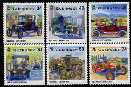 Guernsey 2008 Centenary of the Ford Model T perf set of 6 unmounted mint SG 1242-7, stamps on cars, stamps on ford