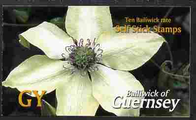 Guernsey 2004 Raymond Evison's Clematis Â£2.20 booklet containing 10 x G self adhesive labels, SG SB73, stamps on flowers