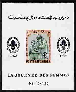 Afghanistan 1961 Womens Day (Scouts) 10a imperf m/sheet unmounted mint, stamps on women, stamps on scouts