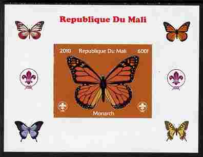 Mali 2010 Butterflies & Scouts individual imperf deluxe sheet #1 unmounted mint. Note this item is privately produced and is offered purely on its thematic appeal, stamps on butterflies, stamps on scouts