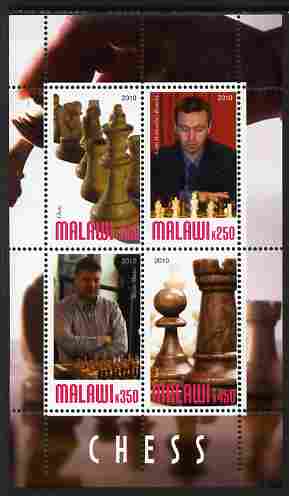 Malawi 2010 Chess - Modern Masters #02 perf sheetlet containing 4 values unmounted mint, stamps on chess