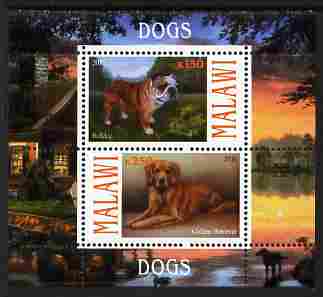 Malawi 2010 Dogs #02 perf sheetlet containing 2 values unmounted mint, stamps on dogs