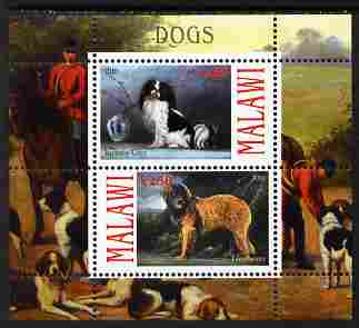 Malawi 2010 Dogs #03 perf sheetlet containing 2 values unmounted mint, stamps on dogs
