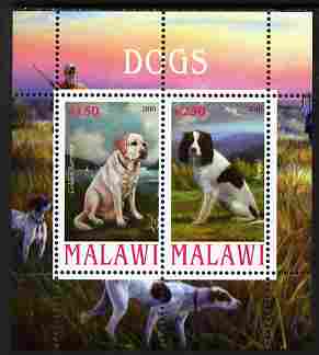 Malawi 2010 Dogs #04 perf sheetlet containing 2 values unmounted mint, stamps on , stamps on  stamps on dogs