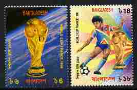 Bangladesh 1998 Football World Cup set of 2 unmounted mint SG 675-6, stamps on football