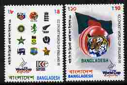 Bangladesh 1999 ICC Cricket World Cup set of 2 unmounted mint SG 717-8, stamps on cricket