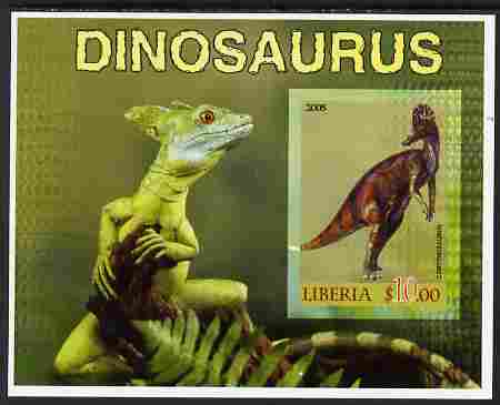Liberia 2005 Dinosaurs #6 imperf souvenir sheet unmounted mint, stamps on dinosaurs