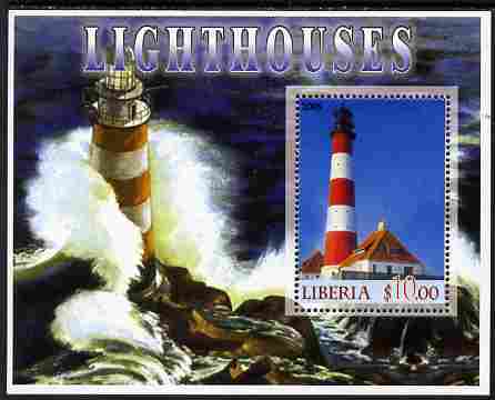 Liberia 2005 Lighthouses #02 perf m/sheet unmounted mint, stamps on lighthouses, stamps on 