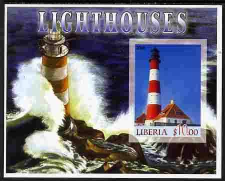 Liberia 2005 Lighthouses #02 imperf m/sheet unmounted mint, stamps on lighthouses, stamps on 