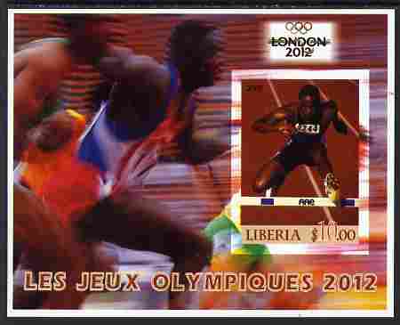 Liberia 2005 London Olympics (2012) imperf m/sheet unmounted mint, stamps on olympics, stamps on hurdles