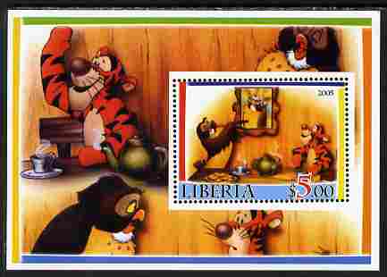 Liberia 2005 Disney's Tigger perf m/sheet #3 unmounted mint, stamps on disney, stamps on cats, stamps on tigers