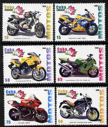Cuba 2009 Motorcycles perf set of 6 unmounted mint, stamps on motorcycles