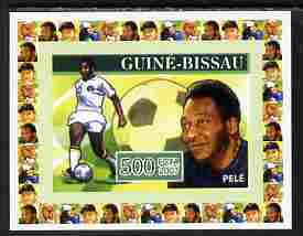 Guinea - Bissau 2007 Sportsmen of the Century - Pele individual imperf deluxe sheet unmounted mint. Note this item is privately produced and is offered purely on its them..., stamps on personalities, stamps on sport, stamps on football
