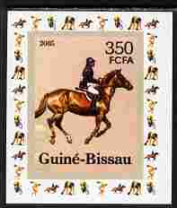 Guinea - Bissau 2006 Sports - Equestrian individual imperf deluxe sheet unmounted mint. Note this item is privately produced and is offered purely on its thematic appeal, stamps on sport, stamps on horses