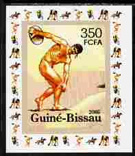 Guinea - Bissau 2006 Sports - Discus individual imperf deluxe sheet unmounted mint. Note this item is privately produced and is offered purely on its thematic appeal, stamps on , stamps on  stamps on sport, stamps on  stamps on discus