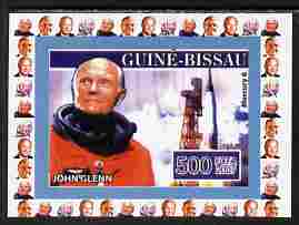 Guinea - Bissau 2007 John Glenn #1 individual imperf deluxe sheet unmounted mint. Note this item is privately produced and is offered purely on its thematic appeal, as Yv 2290, stamps on personalities, stamps on space, stamps on masonics, stamps on masonry