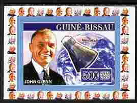Guinea - Bissau 2007 John Glenn #2 individual imperf deluxe sheet unmounted mint. Note this item is privately produced and is offered purely on its thematic appeal, as Yv 2291, stamps on personalities, stamps on space, stamps on masonics, stamps on masonry