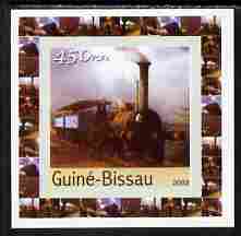 Guinea - Bissau 2003 Locomotives individual imperf deluxe sheet #04 unmounted mint, as Mi 2647, stamps on railways