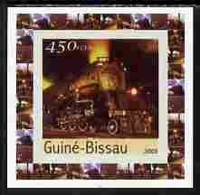 Guinea - Bissau 2003 Locomotives individual imperf deluxe sheet #05 unmounted mint, as Mi 2648, stamps on railways
