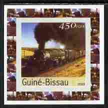 Guinea - Bissau 2003 Locomotives individual imperf deluxe sheet #06 unmounted mint, as Mi 2649, stamps on railways