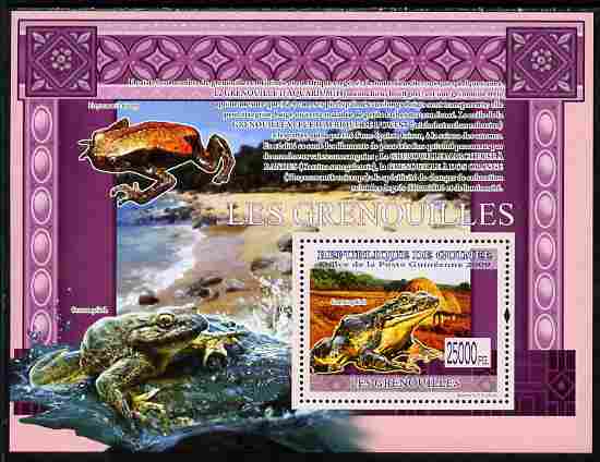 Guinea - Conakry 2009 Frogs perf s/sheet unmounted mint, stamps on animals, stamps on frogs