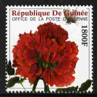 Guinea - Conakry 2009 Peony of China 1800F unmounted mint, stamps on flowers