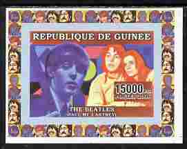 Guinea - Conakry 2006 The Beatles individual imperf deluxe sheet #1 containing 1 value (Paul McCartney) unmounted mint. Note this item is privately produced and is offered purely on its thematic appeal as Yv 355, stamps on , stamps on  stamps on personalities, stamps on  stamps on music, stamps on  stamps on pops, stamps on  stamps on beatles