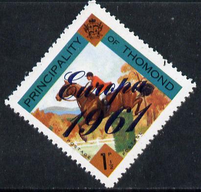 Thomond 1961 Show jumping 1.5d (Diamond-shaped) with Europa 1961 overprint unmounted mint, stamps on europa  horses   sport       show-jumping
