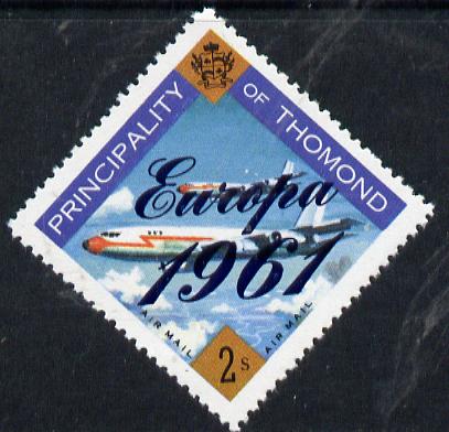 Thomond 1961 Jet Liner 2s (Diamond shaped) with 'Europa 1961' overprint unmounted mint, stamps on aviation    europa  
