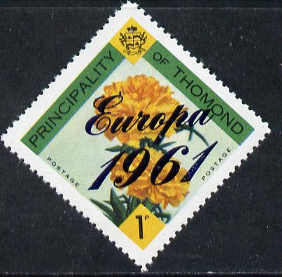 Thomond 1961 Carnation 1d (Diamond-shaped) with 'Europa 1961' overprint unmounted mint , stamps on europa  flowers