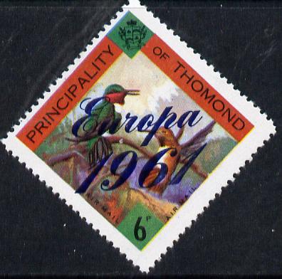 Thomond 1961 Hummingbirds 6d (Diamond-shaped) with 'Europa 1961' overprint unmounted mint , stamps on , stamps on  stamps on birds    europa      hummingbirds, stamps on  stamps on hummingbirds