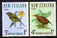New Zealand 1966 Health - Birds set of 2 unmounted mint, SG 839-40, stamps on , stamps on  stamps on birds