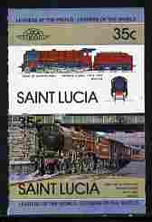 St Lucia 1983 Locomotives #1 (Leaders of the World) 35c Duke of Sutherland se-tenant pair imperf from limited printing unmounted mint as SG 651a, stamps on railways