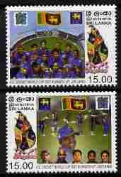 Sri Lanka 2007 Cricket World Cup - Runners-up perf set of 2 unmounted mint SG 1876-77, stamps on sport, stamps on cricket, stamps on 