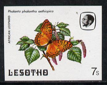 Lesotho 1984 Butterflies African Leopard 7s imperf proof with background colour omitted unmounted mint, stamps on butterflies