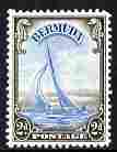 Bermuda 1938-52 KG6 yacht 2d light blue & sepia unmounted mint SG 112, stamps on . kg6 , stamps on yachts