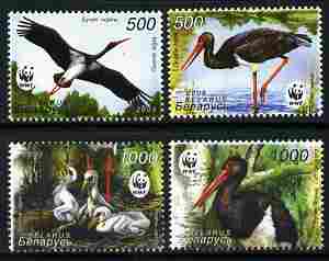 Belarus 2005 WWF - Endangered Species - Black Stork perf set of 4 unmounted mint SG 630-33, stamps on , stamps on  wwf , stamps on birds, stamps on storks