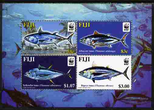 Fiji 2004 WWF - Endangered Species - Tuna perf m/sheet containing set of 4 values unmounted mint SG MS 1217, stamps on , stamps on  wwf , stamps on fish, stamps on tuna