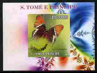 St Thomas & Prince Islands 2009 Butterflies & Catterpillars #1 individual imperf deluxe sheetlet unmounted mint. Note this item is privately produced and is offered purely on its thematic appeal , stamps on butterflies