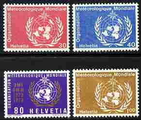 Switzerland - World Meteorological Organisation 1973 Centenary of WMO perf set of 4 unmounted mint SG LM10-13, stamps on weather