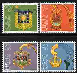 Switzerland 1982 Pro Patria - Inn Signs perf set of 4 unmounted mint SG 1030-33, stamps on alcohol, stamps on 