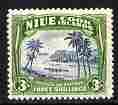 Niue 1938 Cook Islands Canoe 3s blue & yellowish green (Single NZ wmk) unmounted mint SG 77, stamps on , stamps on  stamps on canoes