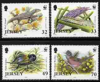 Jersey 2004 WWF - Endangered Species perf set of 4 unmounted mint SG 1158-61, stamps on , stamps on  wwf , stamps on animals, stamps on reptiles, stamps on lizards, stamps on birds, stamps on insects